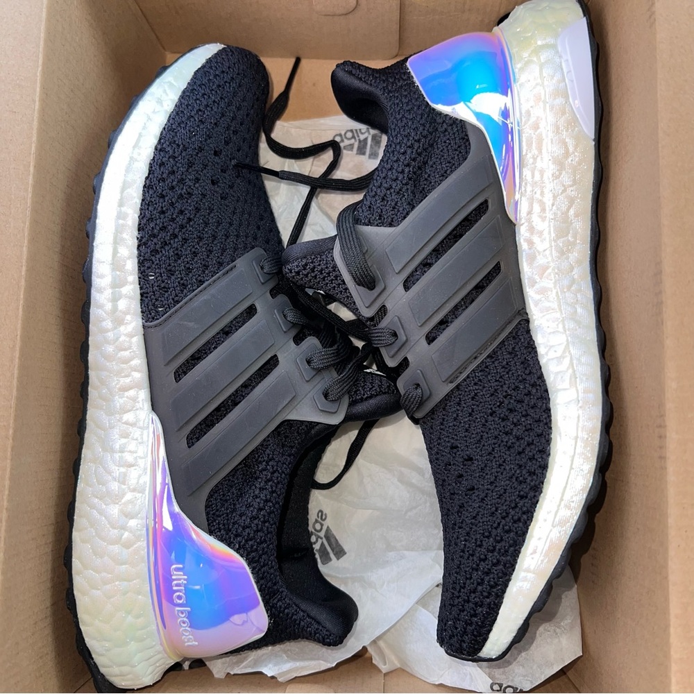 adidas Black and Iridescent Athletic Shoes